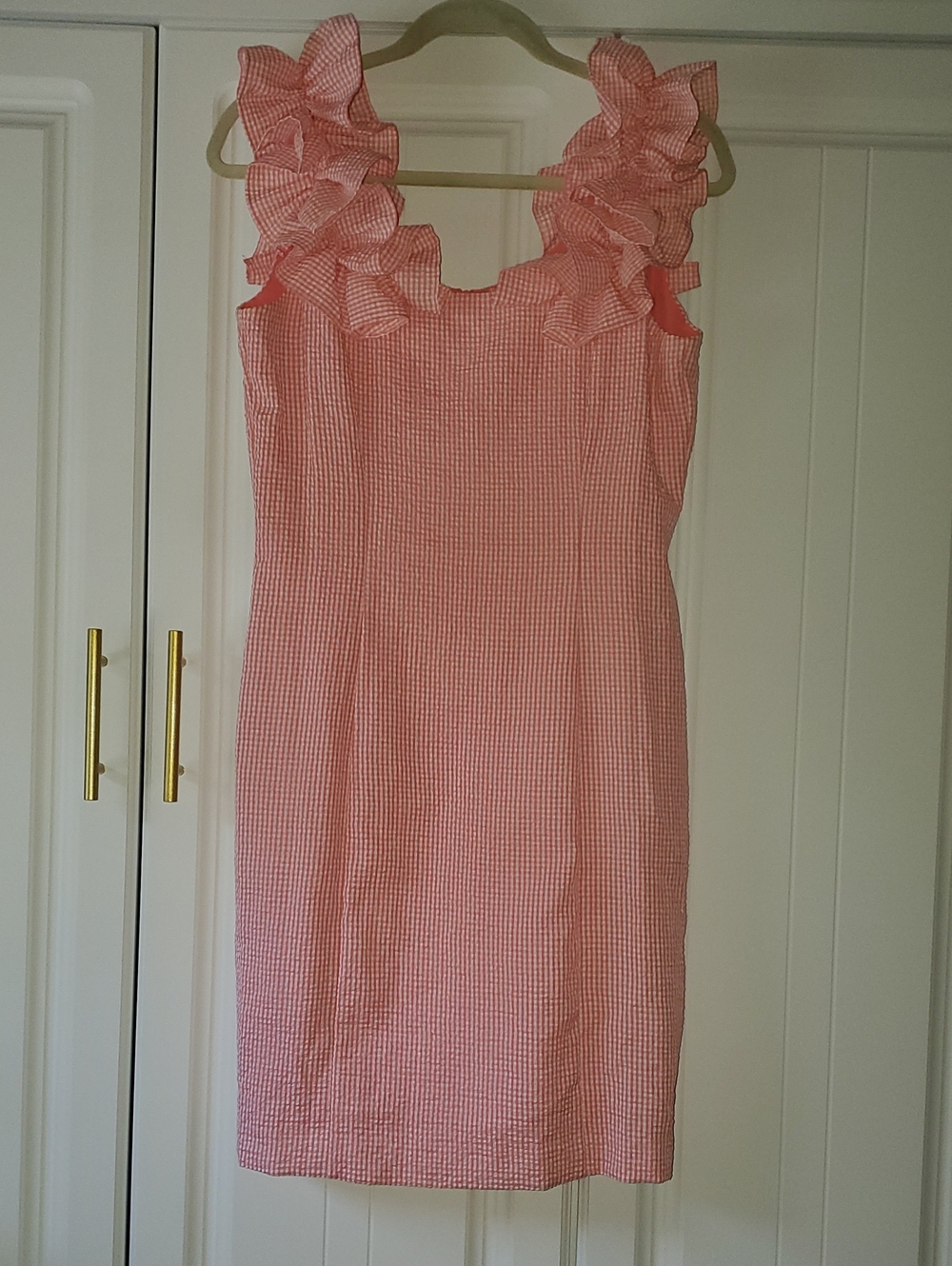 Julia Jordan Pink Gingham Ruffle Strap Dress
